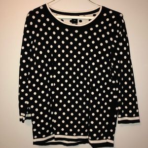 Ann Taylor Black Polka Dot Sweater